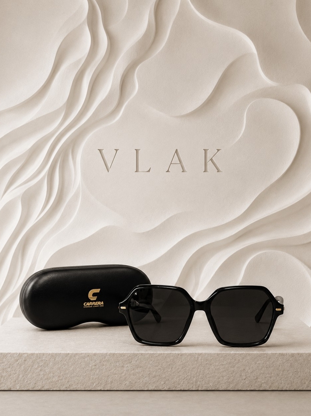 Carrera Black Geometric Oversized Sunglasses